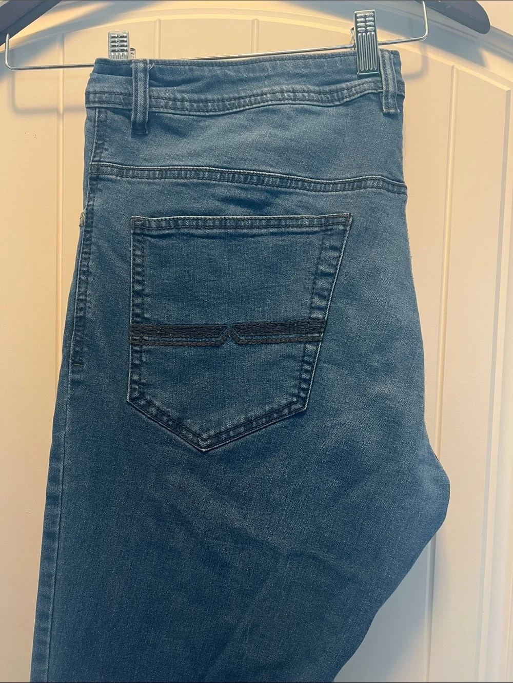 Buffalo David Bitton Men's Slim Straight Jeans in Teal Blue